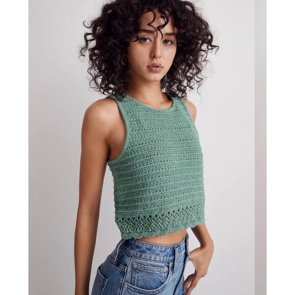 Women’s Madewell Cropped Kellen Crocheted Sweater Tank Size Small - Picture 8 of 9